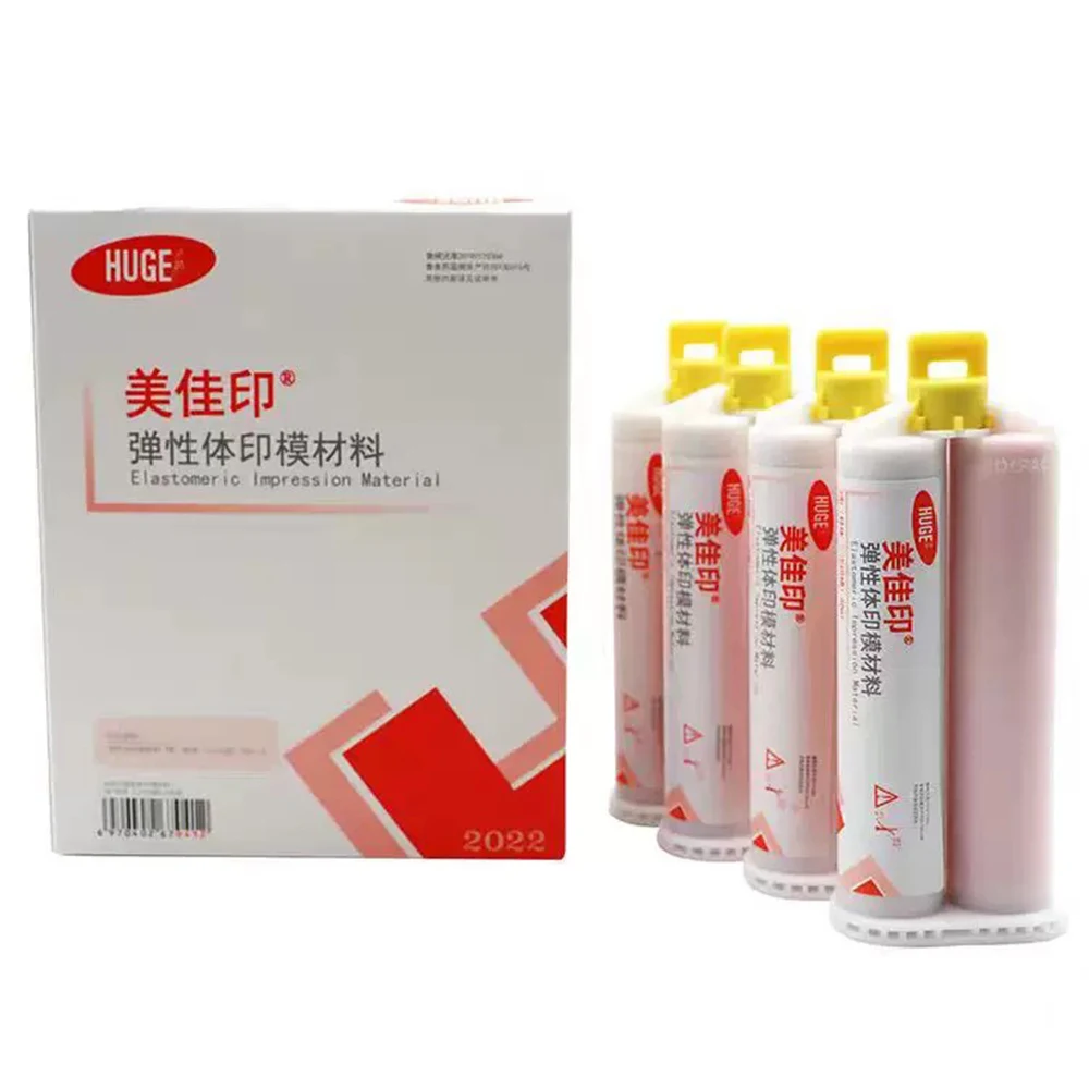 Light Body Silicone Rubber Dental Impression Material 50ml/PCS Elastomeric Gum Mixing Tips Gun Bite Registration Artificial