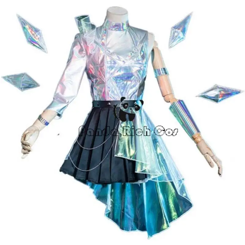 Game LOL Cosplay KDA Seraphine Costume KDA All Out More 2024 Cosplay Costume Dresses Skirt Outfit With Earring Set Women Cosplay