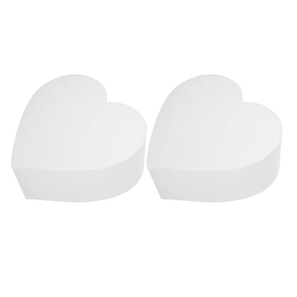 2Pcs Heart Shaped Foam Cake Dummy Polystyrene Base for Cake Decorating Practice Valentine Wedding Fondant Design