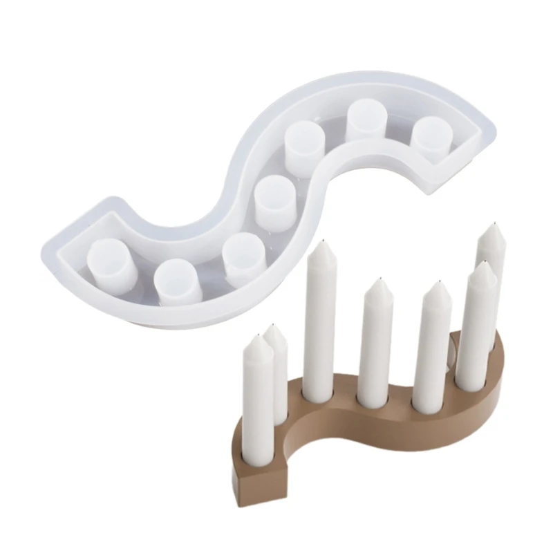 Holder Molds Handmade Tealight Holder Molds S Shaped Concrete Gypsum Mold Candlestick Silicone Mould Home Decors