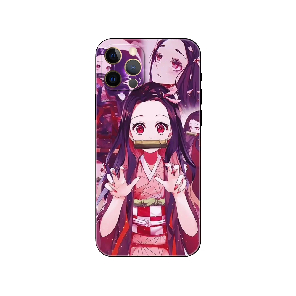 Nezuko ，phone case for iphone，14 se 6 6s 7 8 plus x 10 XR XS 11 12 13 mini pro MAX black tpu back cover