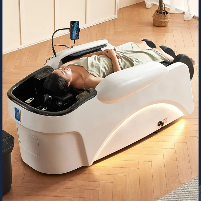 Electric Massage Shampoo Bed, Fully Lying Head Treatment Water Circulation Flushing Bed, Dedicated To Hair Salons