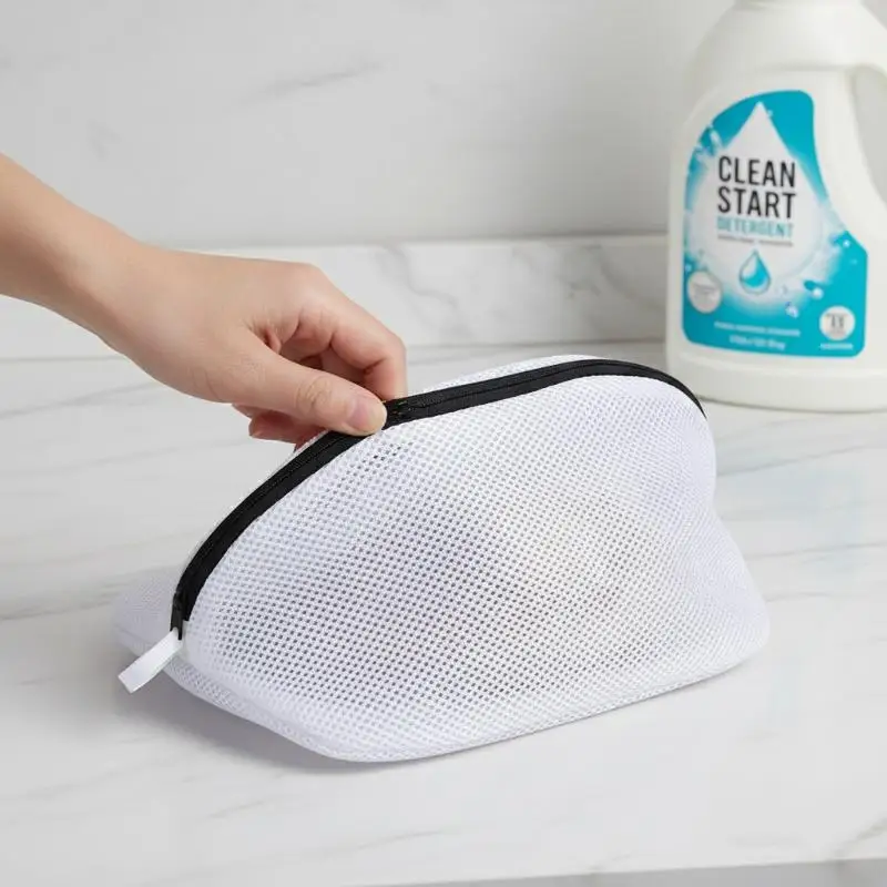 Mesh Laundry Bag For Shoes Boot With Zips For Washing Machines Hot Travel Clothes Storage Box Organizer Bags