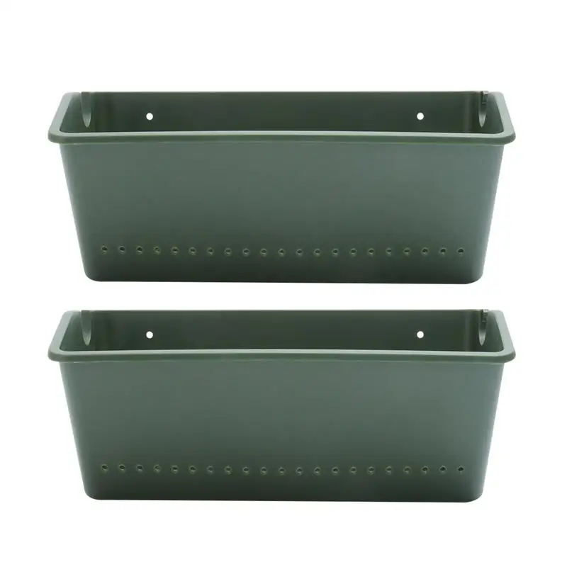 Planter Wall Hanging Pot Flower Box Vertical Mounted Outdoor Window Balcony Railing Pots Garden Boxes Fence Plastic