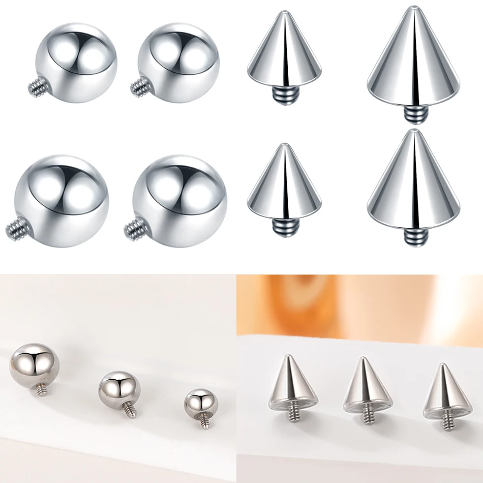 10Pcs/lot Steel Internal Thread Balls Spikes Accessories for Lip Nipple Belly Tongue Eyebrow Ear Piercing Body Jewelry