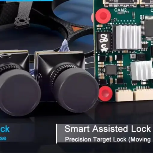 9IMOD 2‑in‑1 AI Tracking BetaFlight Flight Controller Target Lock Single/Dual‑Camera Starlight Night Vision 4S‑8S for 5‑18