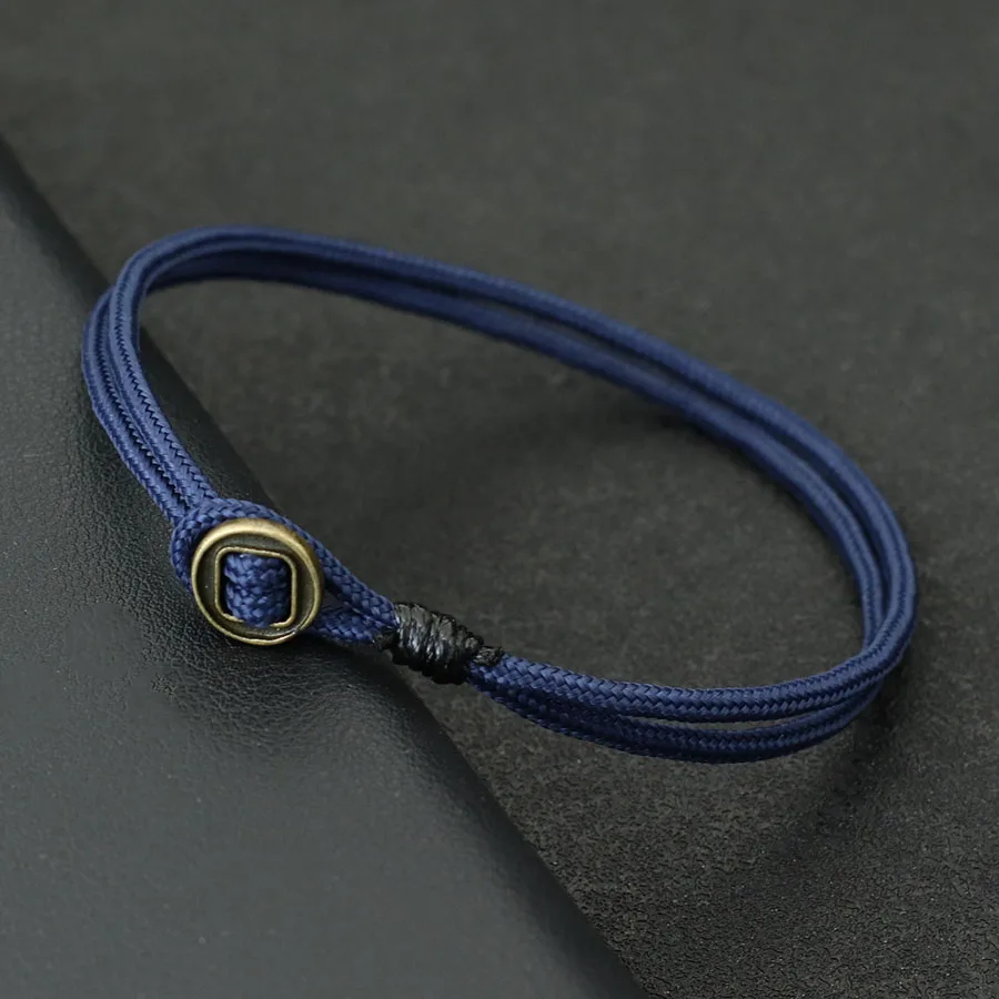 Novel Mens Bracelet With String Handmade Duoble Cord Braslet Easy Hook Wrap Braclet Husband Boyfriend Gift Pulsera Hombre Joias