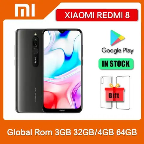 Original Xiaomi Redmi 8 Dual SIM 12MP+2MP+8MP 3GB+32GB 4GB+64GB Smartphone 6.22'' Snapdragon 439 Octa-Core 4G LTE Mobile Phone