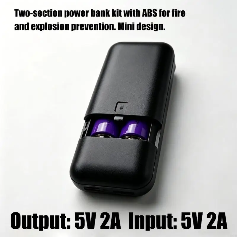 DIY Powerbank Case Holds 2Pcs 18650 Batteries Slide Open Cover Simple Use 
