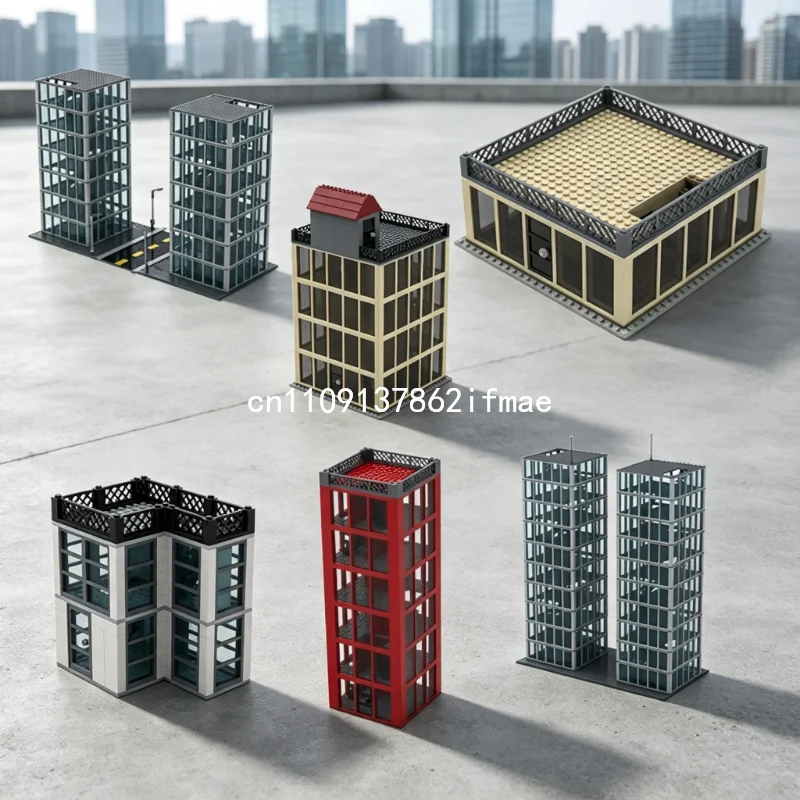 MOC Economic Building Model Technology Bricks City Street View Model Building Blocks Assembly Holiday Construstion Gifts Set Toy
