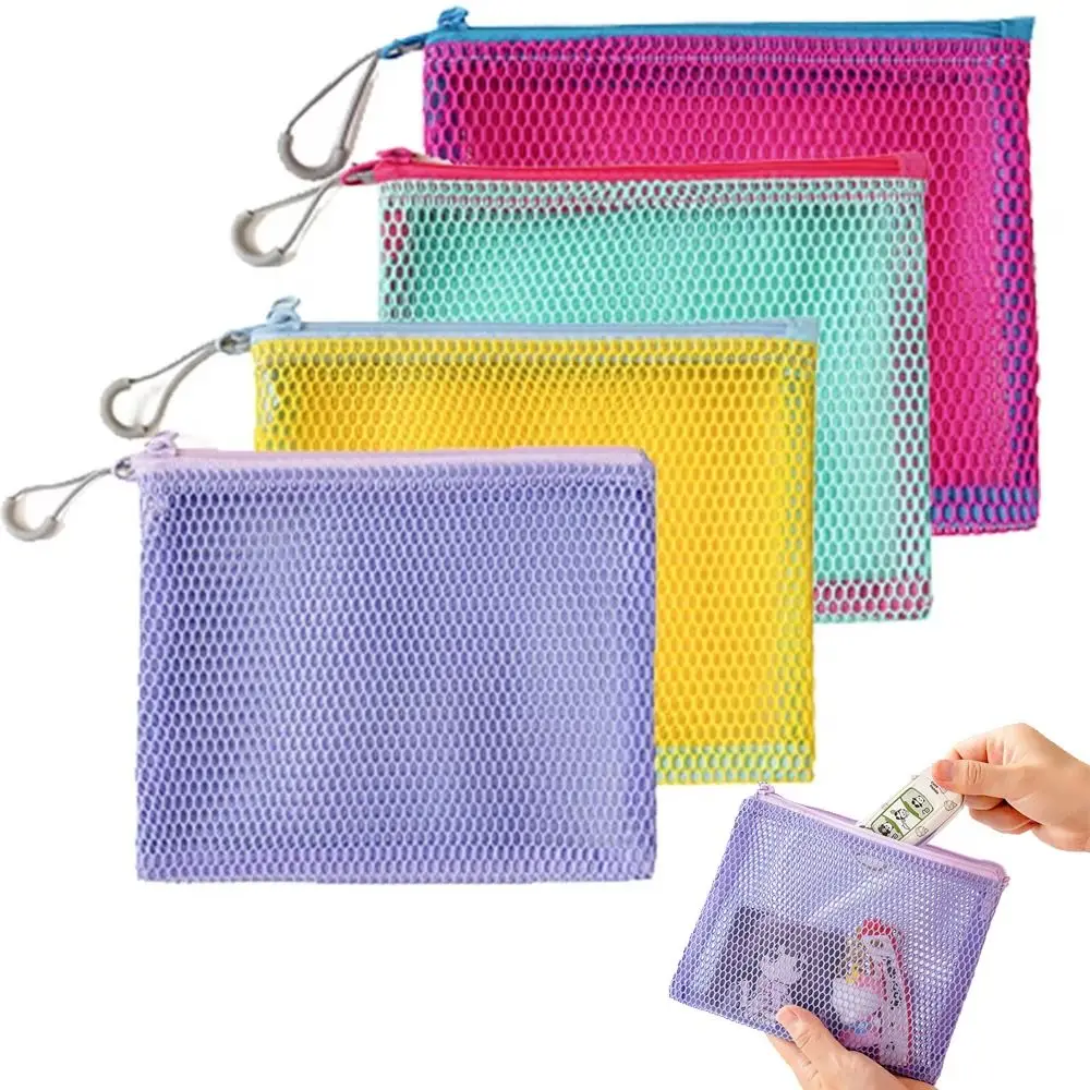 

Ultra Light Mesh Storage Bag Wear-proof Visible Portable Coin Purse Foldable Large Capacity Cosmetic Pockets Cable Organizer