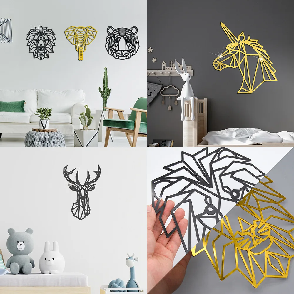 ברוכים הבאים בית מראה מדבקת קיר מדבקת אקריליק קישוט מדבקות לחדר שינה סלון דלת דקור