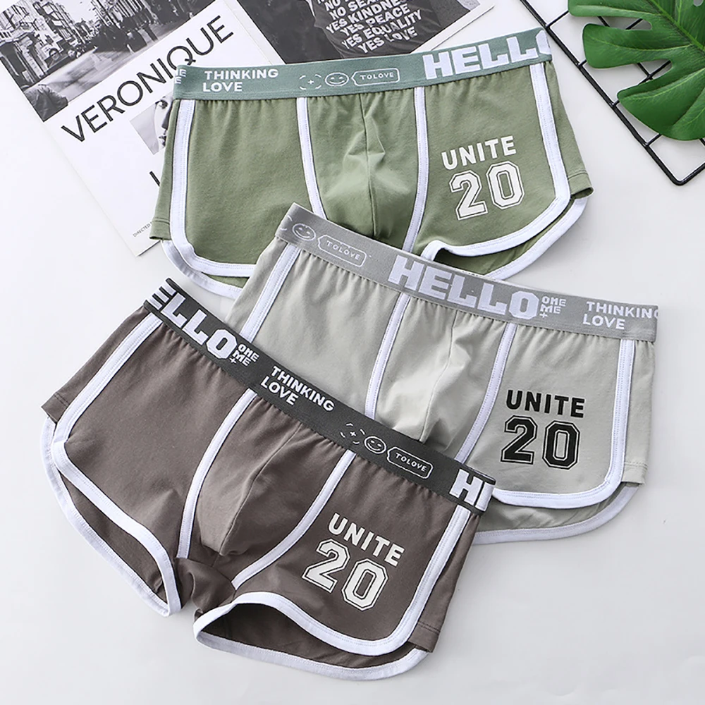 3 Teile/paket 100% Baumwolle Unterhose Männer Komfortable Große U Typ Gabelung Atmungsaktive Mesh Schlüpfer der Männer Mode Brief Boxer hombre
