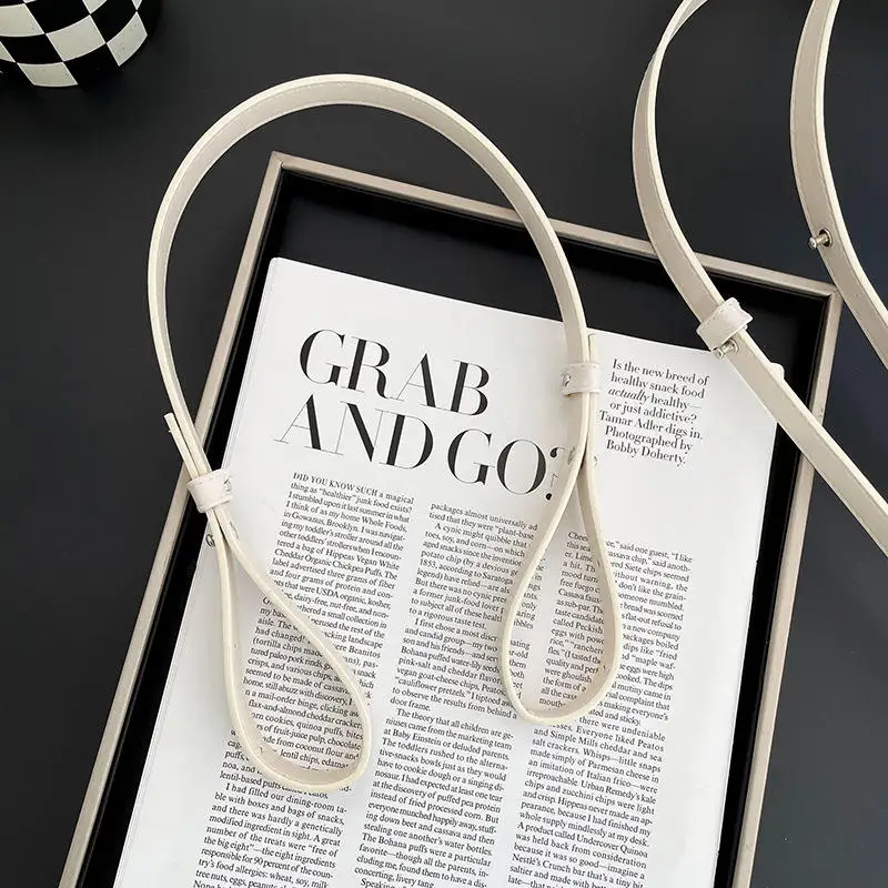 

PU Leather Bag Straps For Handbag Knitted Bag Shopping Bag Extended Belt Diy Shoulder Straps Black White Belts Bag Accessories