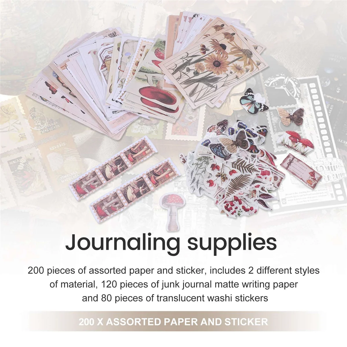 

200 шт., винтажный набор принадлежностей для скрапбукинга для ненужных журналов, планировщиков, бумажные наклейки «сделай сам», винтажный пакет «Эфемера», декупаж LPY