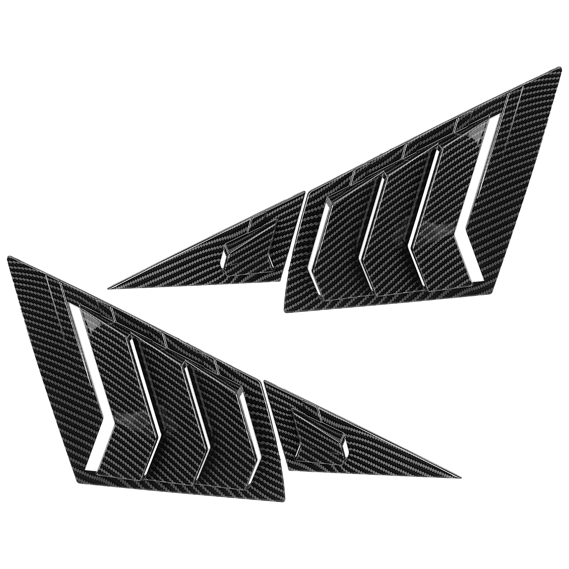 1 Pair Side Front Window Triangle Scoop Louver Cover Trim Carbon Fiber Style ABS Plastic Fit for Honda Civic 2015 2014 2013-2011