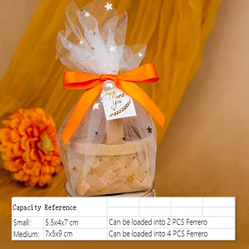 الإبداعية الجديدة الحلوى الديكور صناديق اليدوية البسكويت مجوهرات تخزين سلة صغيرة شبكة حقائب اليد مع شريط بطاقة اللؤلؤ للاستخدام اليومي #5