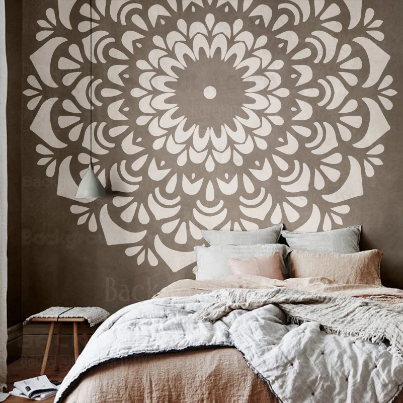 

130cm - 210cm Stencil Wall For Painting Decor Template To Paint Decorative Brick Furniture Makers Giant Mandala Huge Round S401