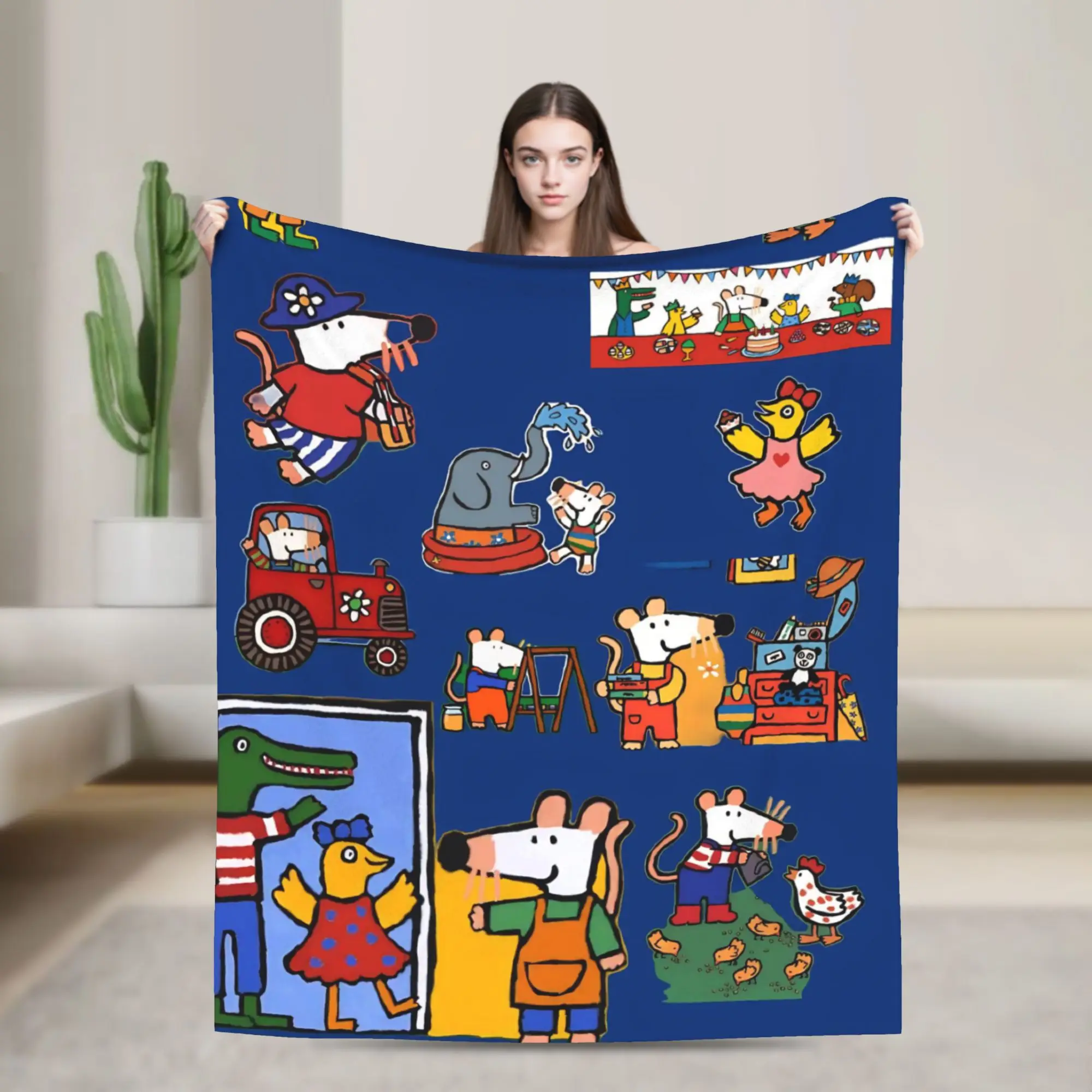 Maisy Mouse Blanket Super Soft Warm  Throw Blankets for Bed 50x60 Inch Multi-size Bedspread