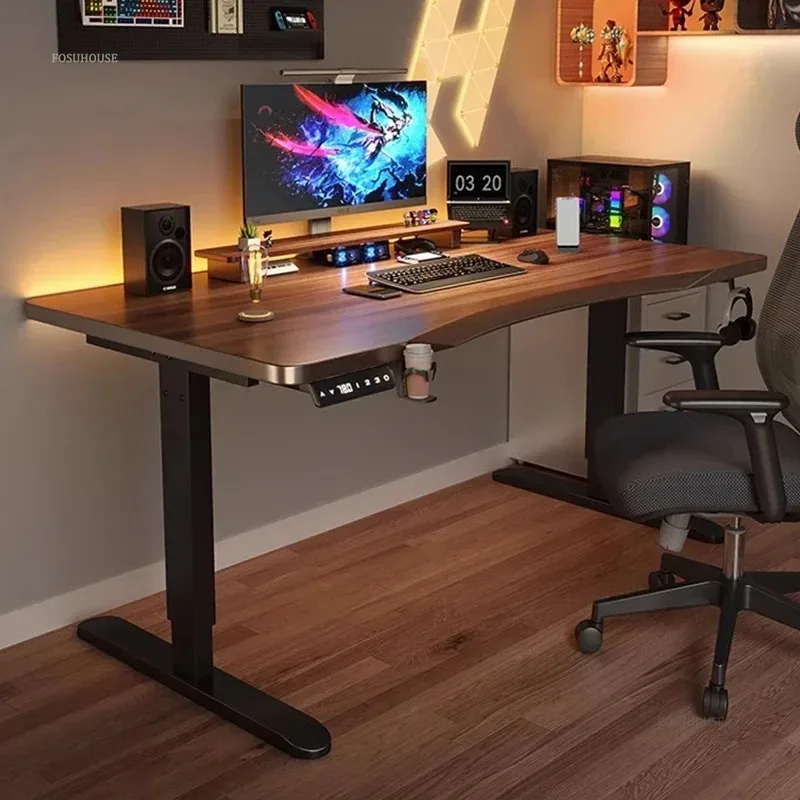 Modern Solid Wood Computer Desks Office Furniture Lifting Desktop E-sports Gaming Desk Nordic Creative Home Student Reading Desk