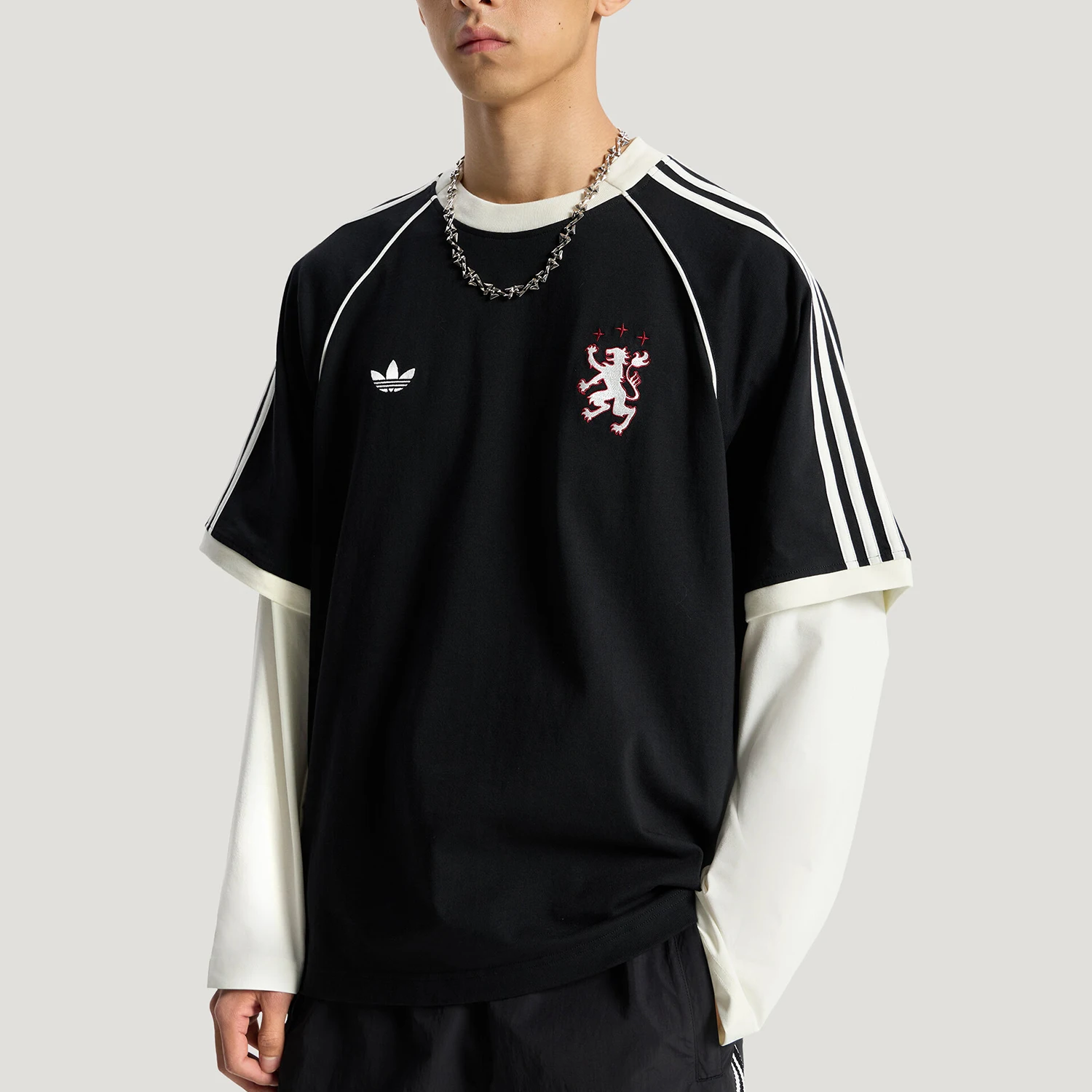 adidas-genuine-blk-t-shirt-three-stripe-men's-sports-short-sleeved-ky2197