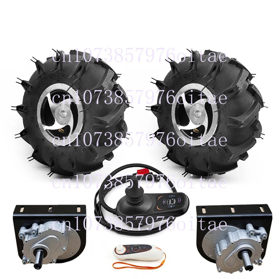 10-Inch Wheel 24V 500W Dual Motor Kit Dual Drive Joystick Remote Control Electric Trolley