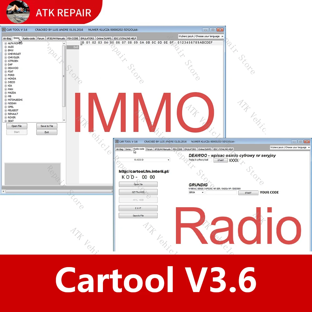 

Автомобильные инструменты Cartool V3.6, программное обеспечение для автомобиля, противоугонная система, ремонт подушек безопасности, беспроводной электролитический код, надежный последний