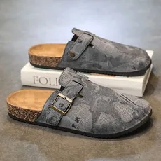 คู่ Cork Clogs รองเท้าแตะแฟชั่น Soft Footbed Suede Beach สไลด์ Arch สนับสนุนหญิงกลางแจ้ง Muller รองเท้ารองเท้าแตะสตรี