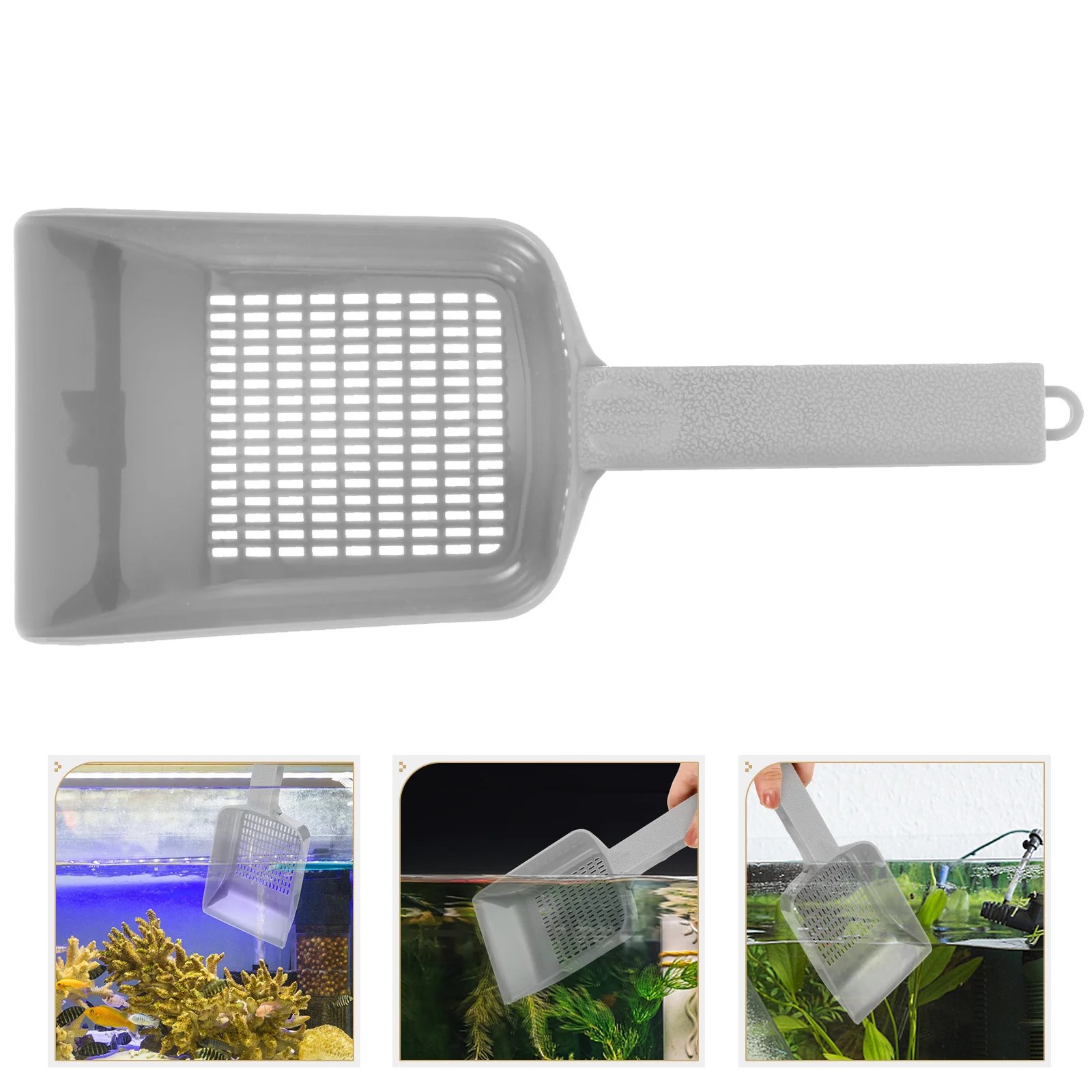 

Aquarium Sediment Shovel Sand Scoop Reusable Plastic Handheld Tool Durable Rust-Resistant Efficient Maintenance Fish Tank
