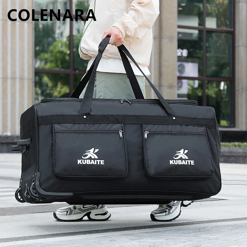 

COLENARA 36"40Inch Oxford Cloth Suitcase Oversized Capacity Cart Bag Cart Style Travel Bag Men's Universal Wheels Luggage