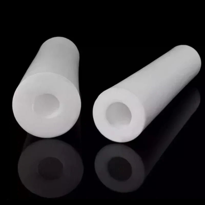 Tubo blanco de PTFE para bricolaje, varilla hueca de politetrafluoroetileno, respetuoso con el medio ambiente, no tóxico, diámetro exterior de 10-25mm, agujero de 5-20mm, 1 piezas