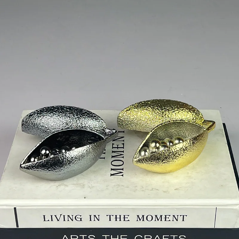 Creative Metal Handicrafts Cocoa Fruit Simulated Cocoa Sculpture Leaf Ornament Metal Figurine Home Decoration Accessories