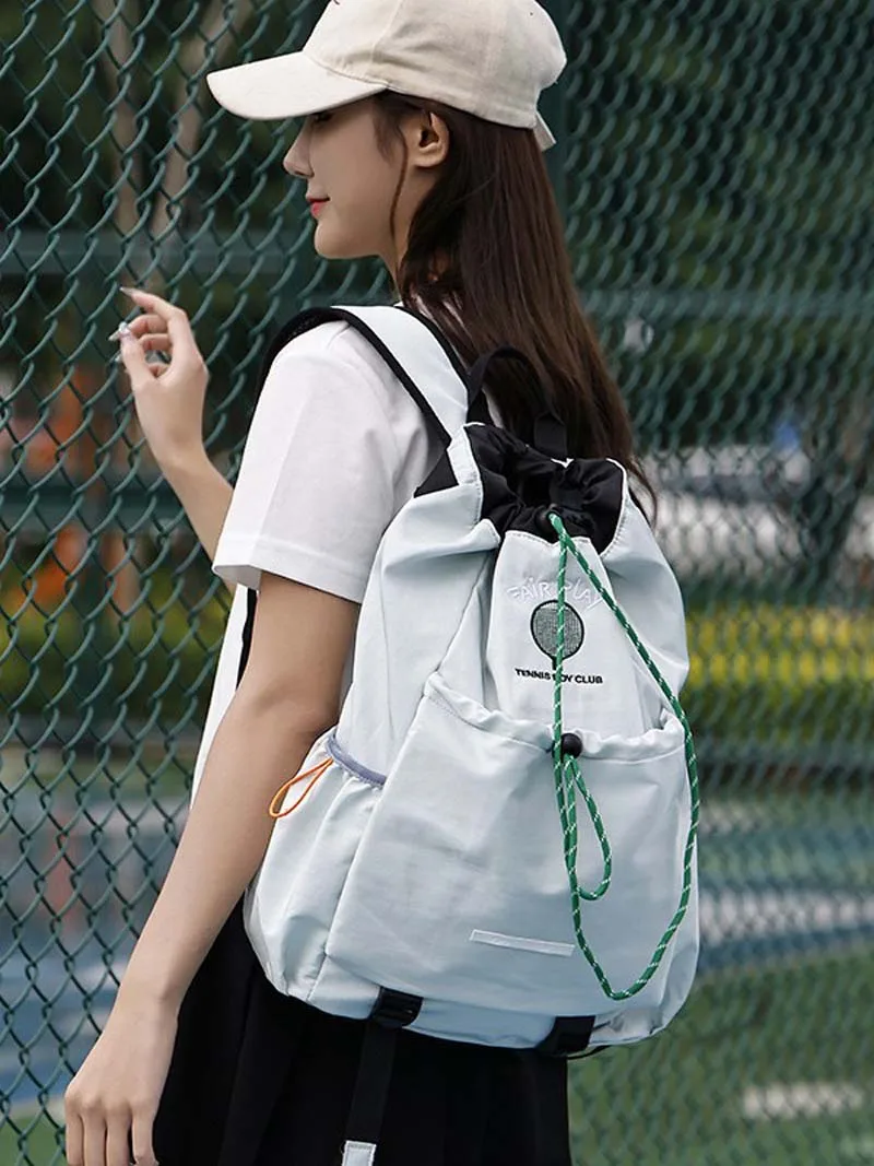 

Badminton Racket Bag Outdoor Sports Lightweight Drawstring Tennis Backpack Men Women Yoga Fitness Bag College Student Backpack
