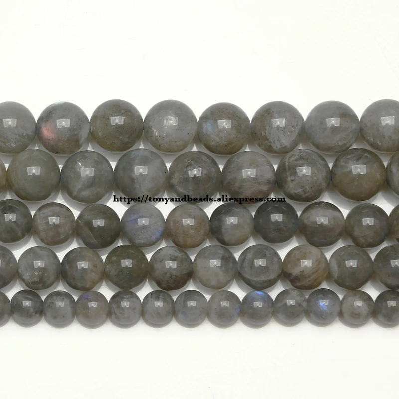 Semi-precious Natural Madagascar The Best Blue Shining Labradorite Stone Round Loose Beads 15\