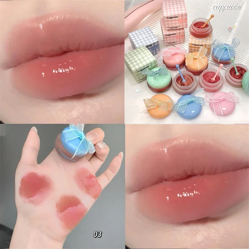 1pc Schattige Kleine Melk Honing Lipgloss Hydraterende Spiegel Water Lipgloss Sexy Rode Lip Tint Lippenbalsem Lip Make-Up Koreaanse cosmetica