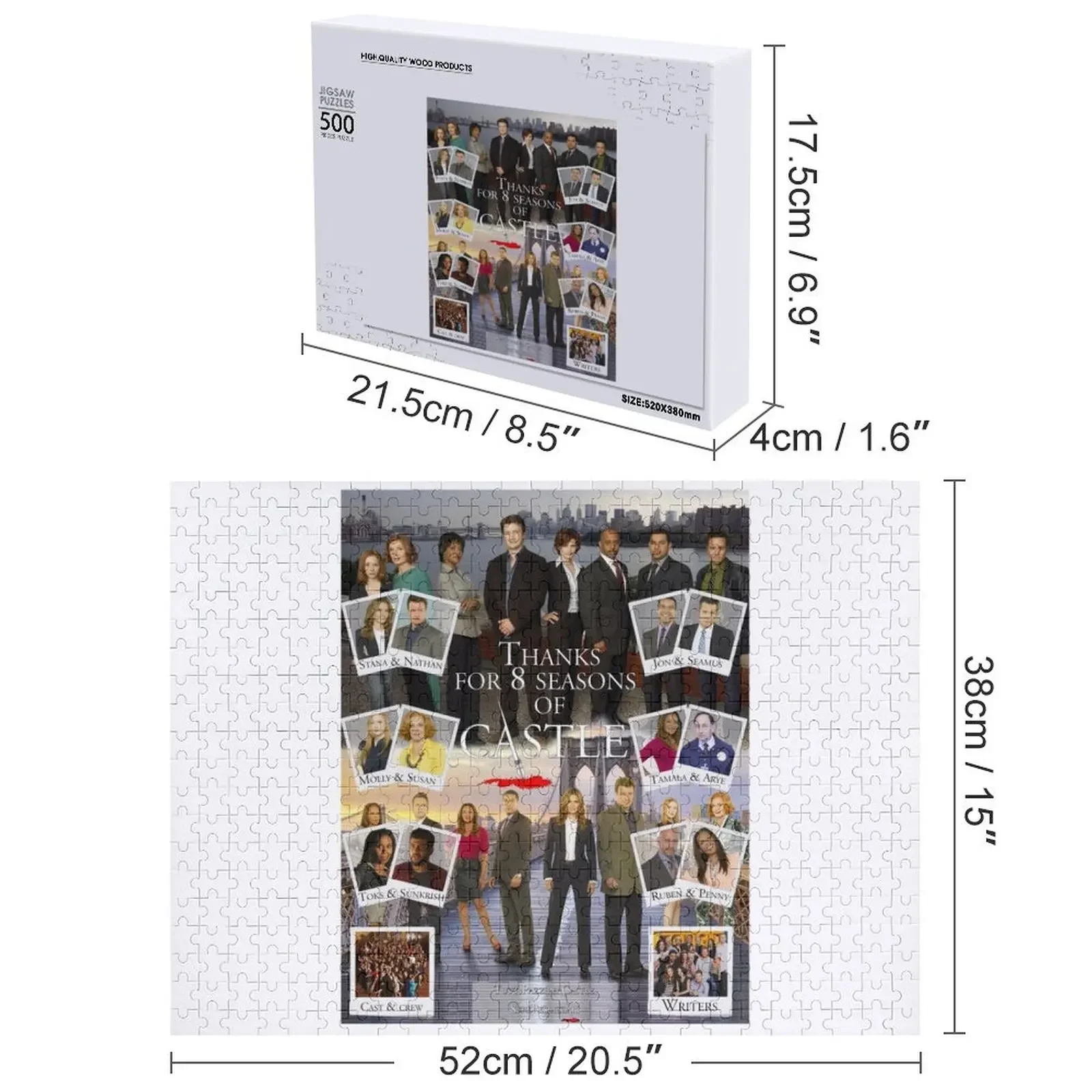 Grazie Castle Jigsaw Puzzle Nome personalizzato Puzzle per adulti in legno