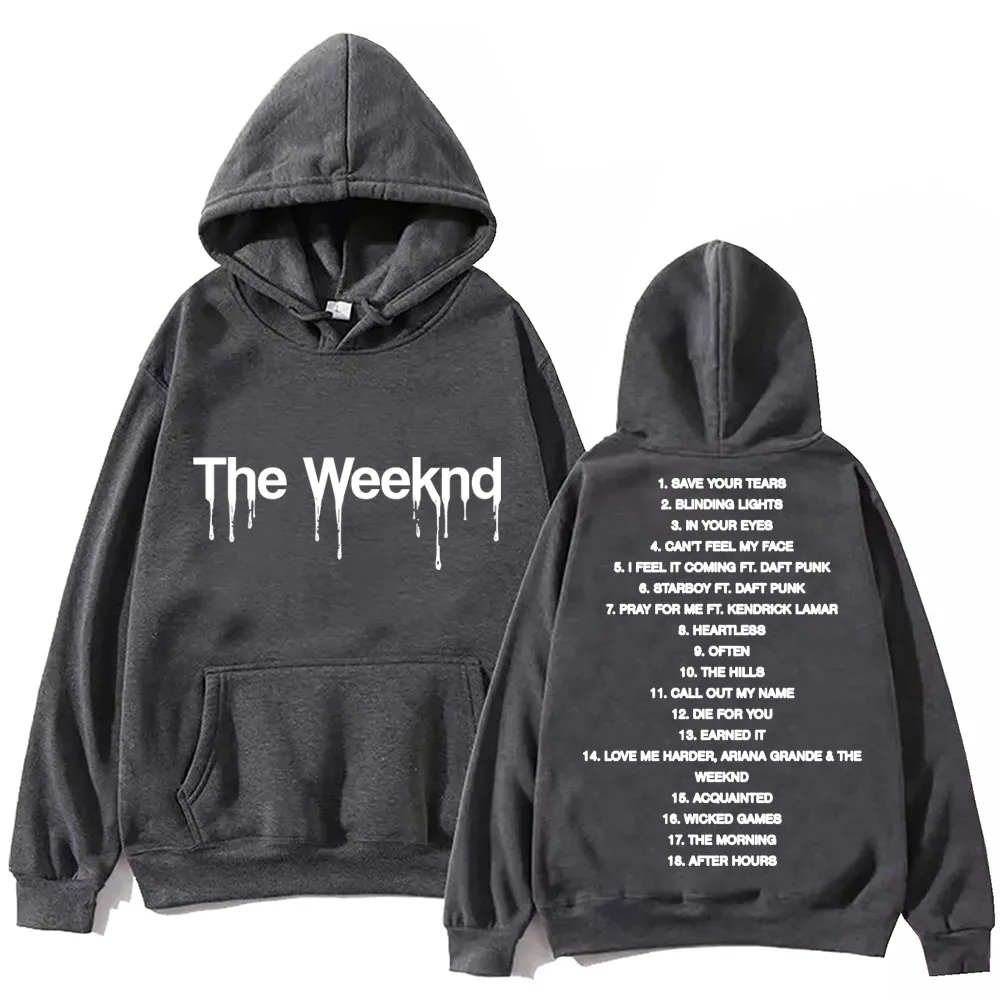 The Weeknd moletom de manga comprida, tops casuais, presente dos fãs de música, primavera e verão, 2024