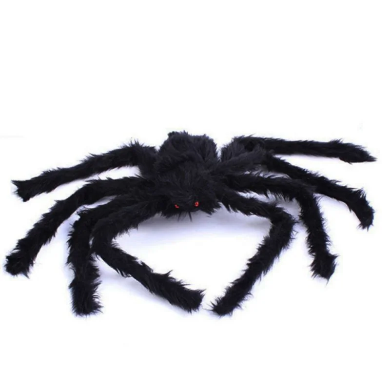 Big Plush Spider Halloween Decorations Outdoor Scary Props for Haunted House Party, Creepy Fake Spiders, Suitable for Ages 14+