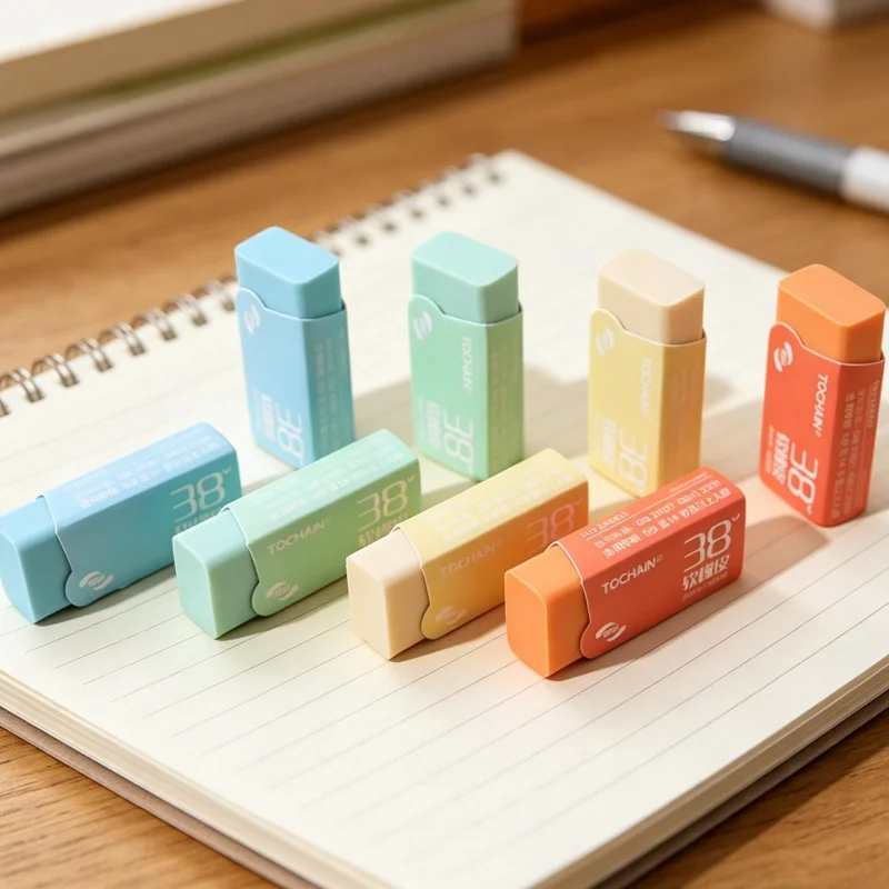11-Piece Set of Macaron-Colored Erasers in Random Colors, Super Soft, Low Residue, Clean and Traceless, Suitable for Students and Children, Essential for Office Use, Great Gift Item