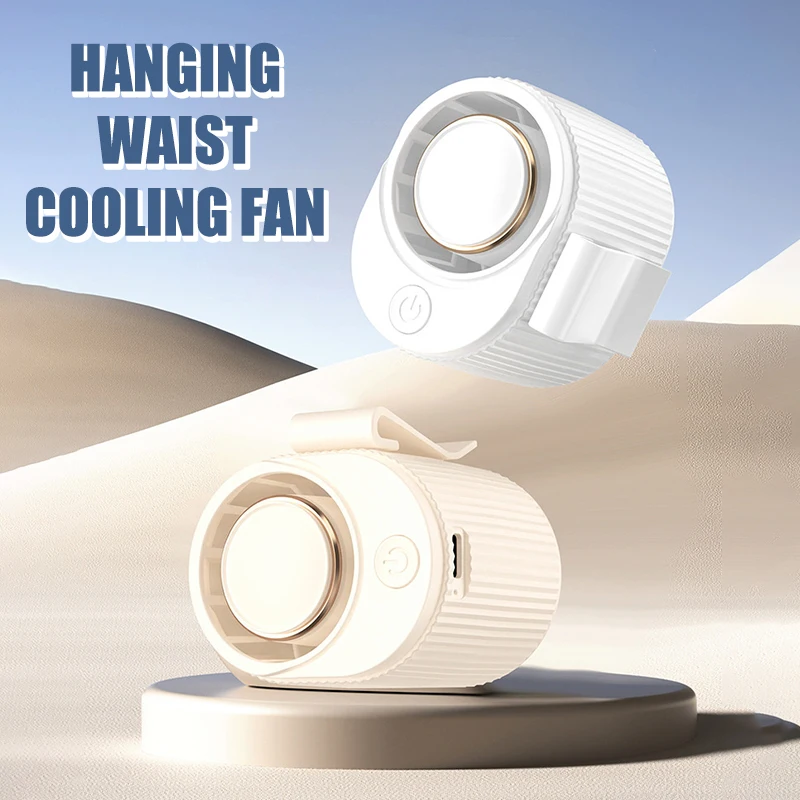 مراوح تبريد صغيرة محمولة يمكن ارتداؤها في الهواء الطلق، مشبك خصر شخصي، مبرد هواء معلق USB قابل لإعادة الشحن للرياضة والجري