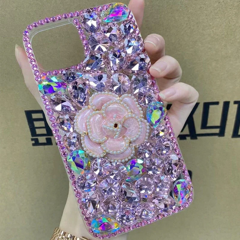 Luxury Bling Rhinestone Diamond Flowers Case for Huawei Honor 60 50 30 20 10 Pro LIte for Honor 10X Lite 9X Lite Glitter Cover