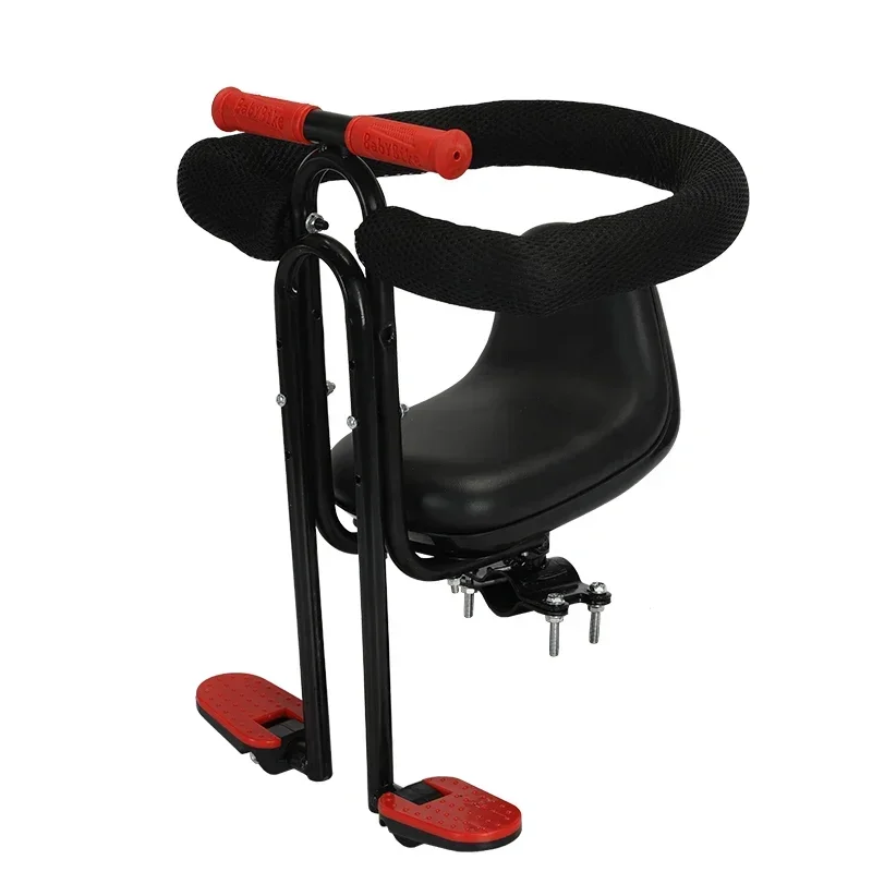 121 Front-Mounted Kids’ Bike Seat - Foldable Child Safety Seat for Mountain Bikes, Foot-Pedal Speed Control, Secure Bike Seat.