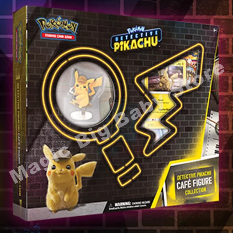 Original Genuine Pokemon Trading PTCG Cards English Great Detective Pikachu Figure Gift Box Ibrahimovic Figure Gift Box Gift