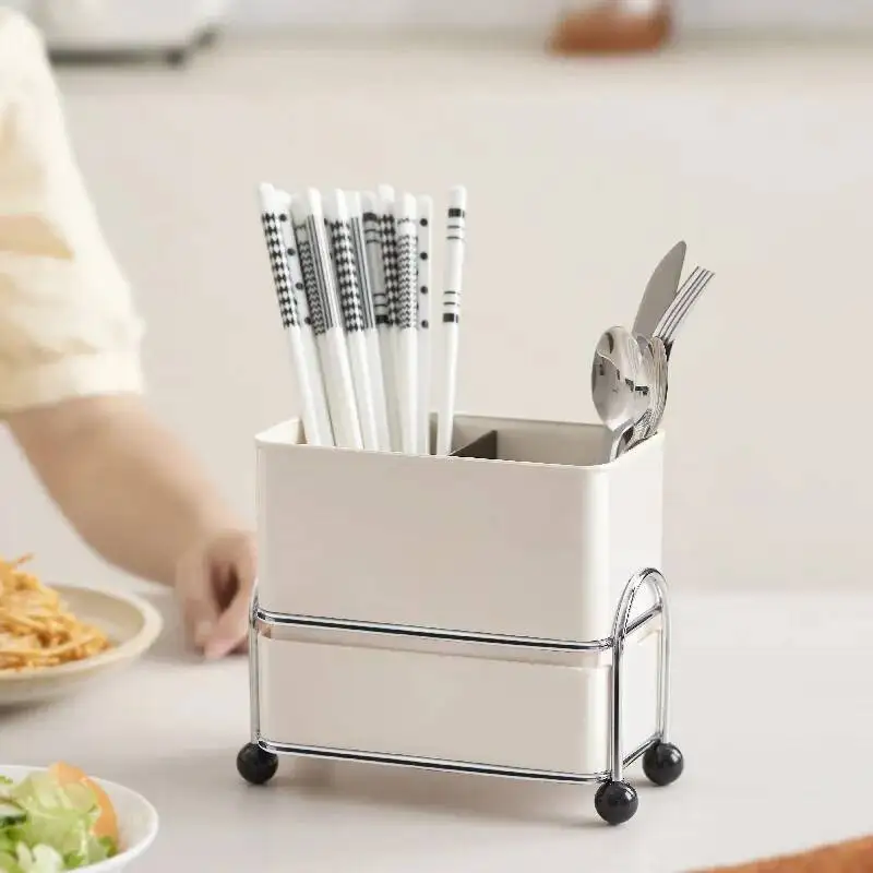 

1PCS Chopsticks Tube Bucket Drainer Storage Holder Kitchen Drain Box Knife Fork Shelf Tableware Organizer Rack