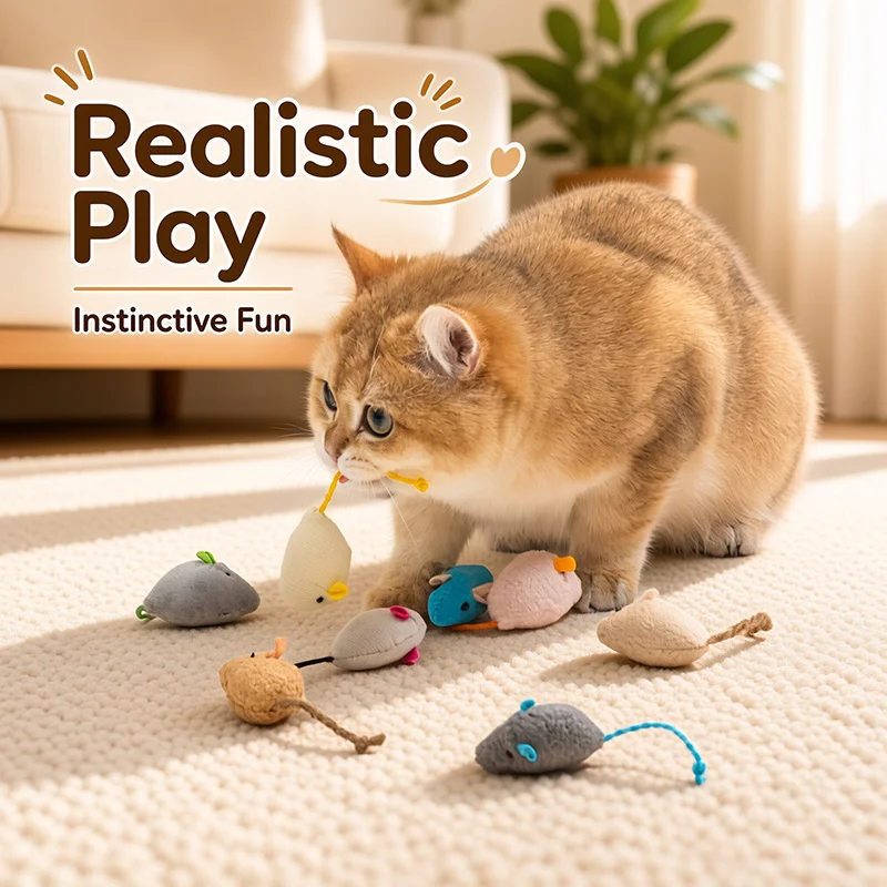 Catnip Interactive Plush Mouse - Interactive Catnip Toy Mouse Plush Fun