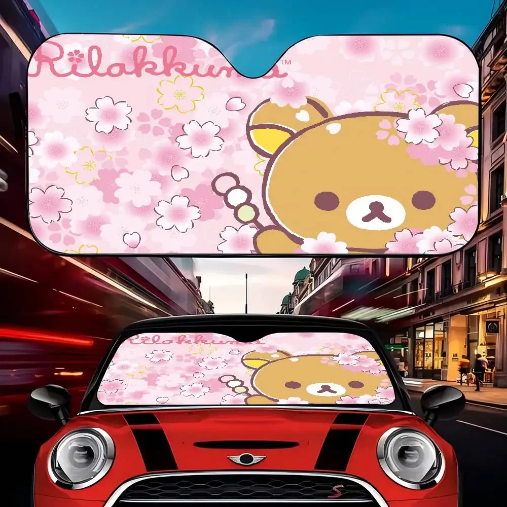 Niedlicher Rilakkuma Windschutzscheiben-Sonnenschutz für Auto, Auto, Windschutzscheiben-Sonnenschutz, Frontscheiben-Sonnenschutz