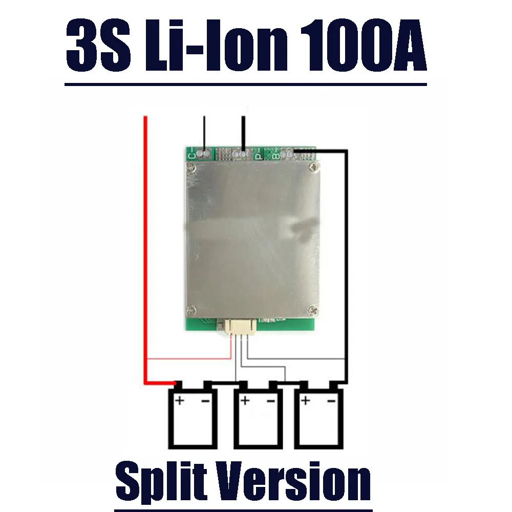 Imagem -03 - Li-íon Lítio Ferro Fosfato Bateria Proteção Board Bms Equilíbrio Carregamento Porto Separado Lifepo4 3s 4s 12v 100a