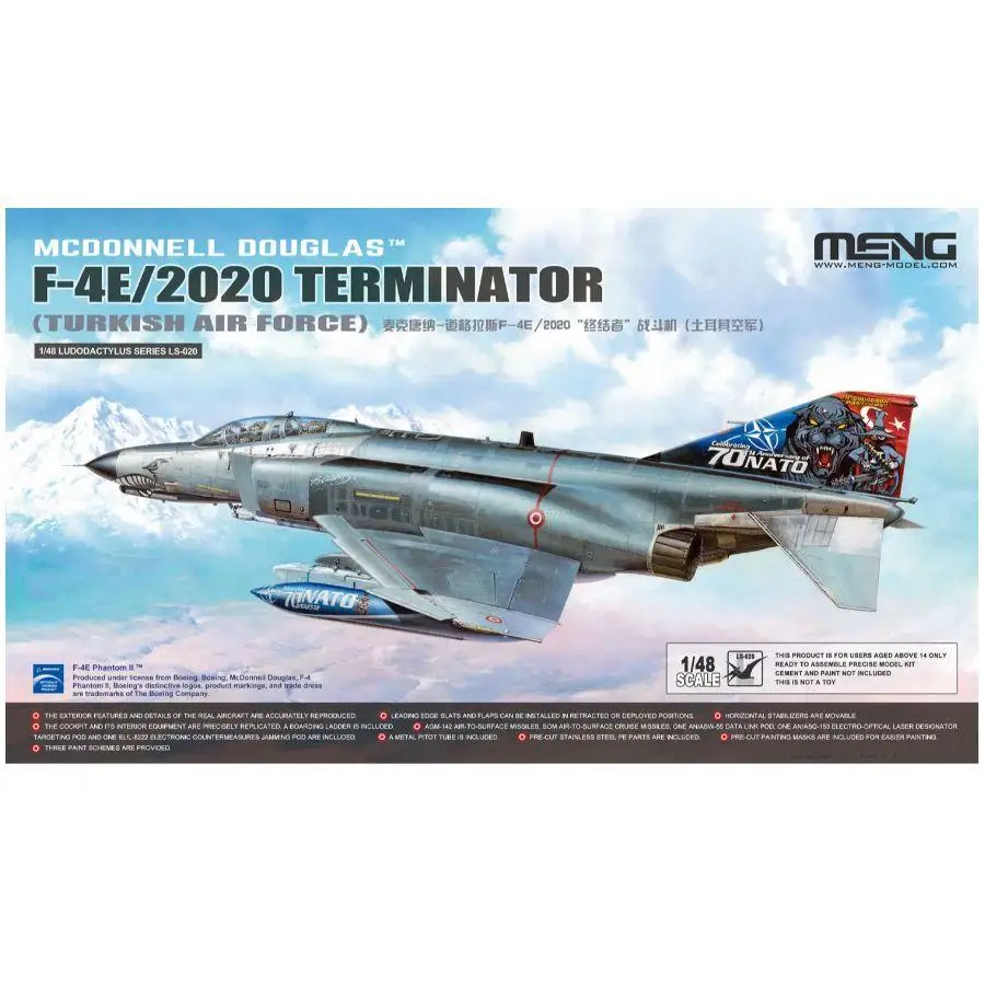 

MENG LS-020 1/48 F-4E/2020 TERMINATOR (Turkish Air Force) Fighter Aircraft Model