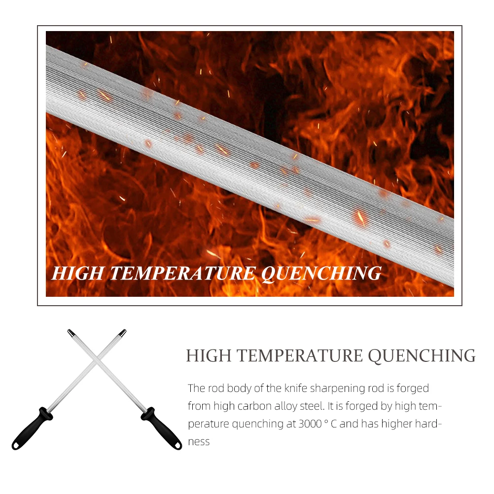 

2 pcs Stainless Steel Sharpening Rod Multi-purpose Sharpener Kitchen Honing Stick Knife Blade Garden Tool Home