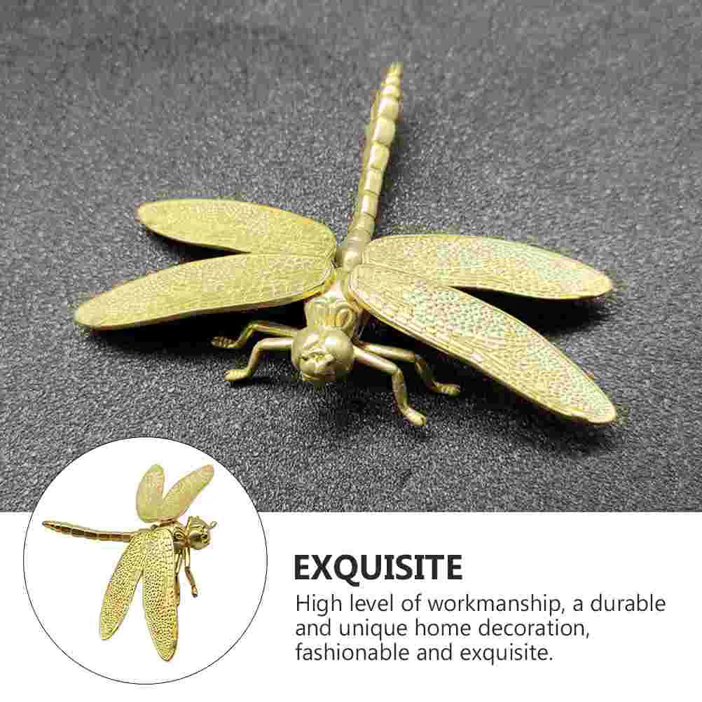 Dragonfly Brass Ornament Dashcams for Cars Desktop Adornment Decorations Crafts